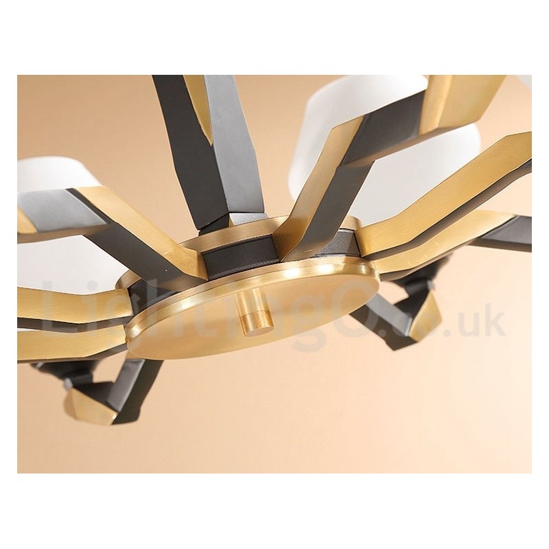 Luxuriöser rustikaler Retro-Vintage-Kerzenleuchter aus reinem Messing mit Glasschirmen