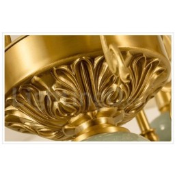 Luxuriöser rustikaler Retro-Vintage-Keramik-Pendelleuchter aus reinem Messing mit Stoffschirmen