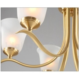 Luxuriöser rustikaler Retro-Vintage-Kerzenleuchter aus reinem Messing mit Glasschirmen