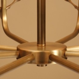 Luxuriöser rustikaler Retro-Vintage-Kerzenleuchter aus reinem Messing mit Stoffschirmen