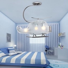 Einfache Kinderlampe Cartoon Glas Hubschrauberlampe