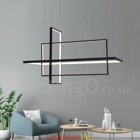 Dimmbare lineare Pendelleuchte mit Fernbedienung Umgebungslicht Lackierte Oberflächen Aluminium Modernes Design Dimmbare lineare Pendelleuchte mit Fernbedienung Umgebungslicht Lackierte Oberflächen Aluminium Modernes Design