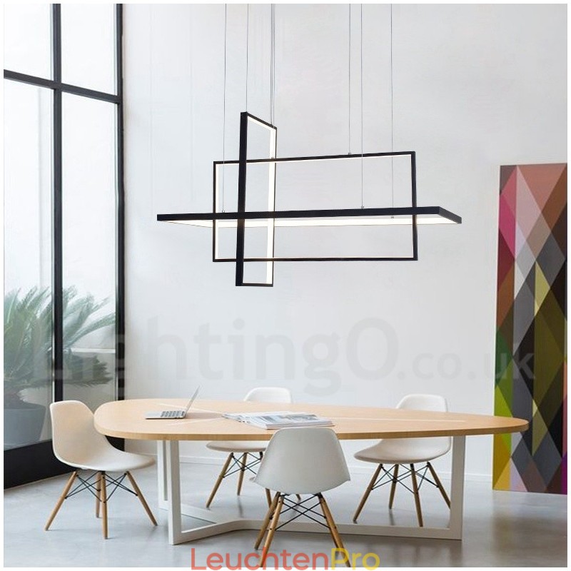 Dimmbare lineare Pendelleuchte mit Fernbedienung Umgebungslicht Lackierte Oberflächen Aluminium Modernes Design