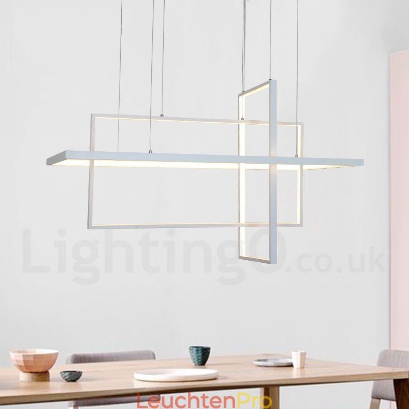 Dimmbare lineare Pendelleuchte mit Fernbedienung Umgebungslicht Lackierte Oberflächen Aluminium Modernes Design