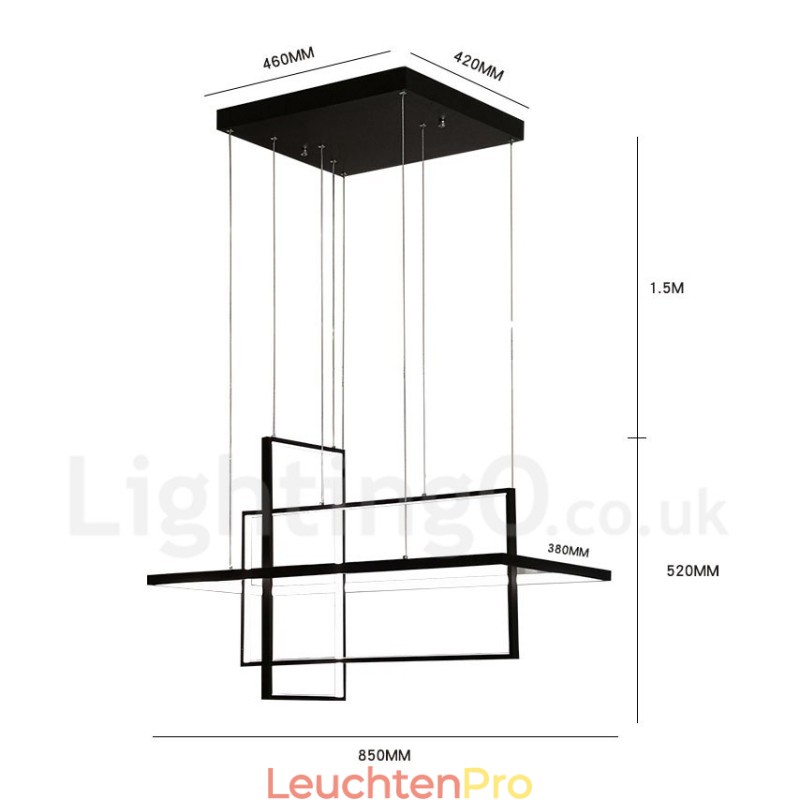 Dimmbare lineare Pendelleuchte mit Fernbedienung Umgebungslicht Lackierte Oberflächen Aluminium Modernes Design