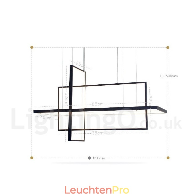 Dimmbare lineare Pendelleuchte mit Fernbedienung Umgebungslicht Lackierte Oberflächen Aluminium Modernes Design
