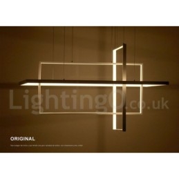 Dimmbare lineare Pendelleuchte mit Fernbedienung Umgebungslicht Lackierte Oberflächen Aluminium Modernes Design
