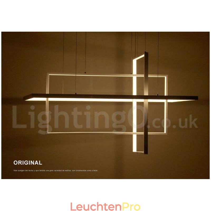 Dimmbare lineare Pendelleuchte mit Fernbedienung Umgebungslicht Lackierte Oberflächen Aluminium Modernes Design