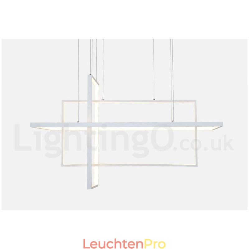 Dimmbare lineare Pendelleuchte mit Fernbedienung Umgebungslicht Lackierte Oberflächen Aluminium Modernes Design