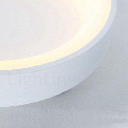 Dimmbare mehrfarbige runde Deckenleuchte aus Holz mit Acrylschirm, Deckenlampe im nordischen Stil