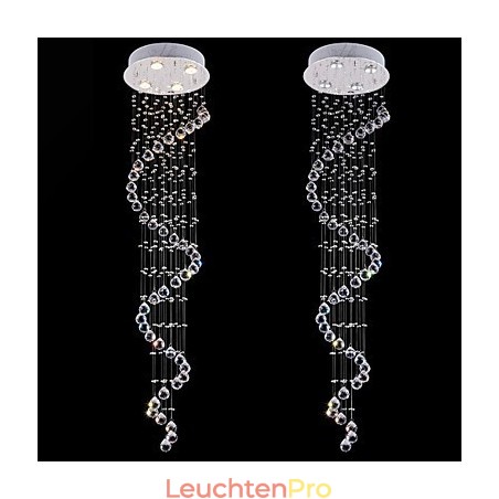 Kristall Pendelleuchte Kronleuchter Beleuchtung 4 Lichter Silber Canpoy Klar K9 Kristall Helix Deckenleuchten H150CM Kristall Pendelleuchte Kronleuchter Beleuchtung 4 Lichter Silber Canpoy Klar K9 Kristall Helix Deckenleuchten H150CM