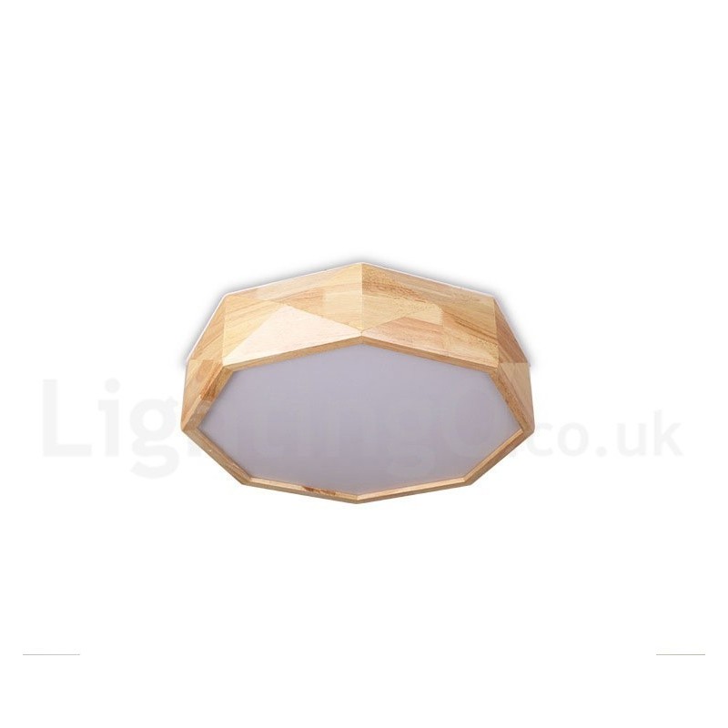 Dimmbare Deckenleuchte aus Holz mit Acrylschirm Deckenlampe im nordischen Stil