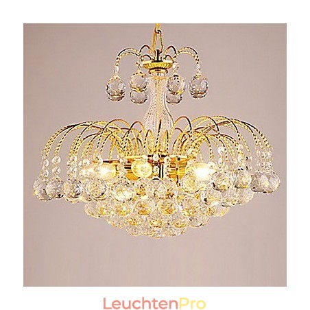 Luxus-Kronleuchter im europäischen Stil mit 3 Lichtern und Kristallkugeln Luxus-Kronleuchter im europäischen Stil mit 3 Lichtern und Kristallkugeln