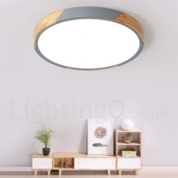 Dimmbare Macaron Multi Colours Holz Ultradünne Deckenleuchte mit Acrylschirm Deckenlampe Nordischer Stil