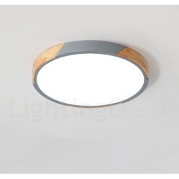 Dimmbare Macaron Multi Colours Holz Ultradünne Deckenleuchte mit Acrylschirm Deckenlampe Nordischer Stil