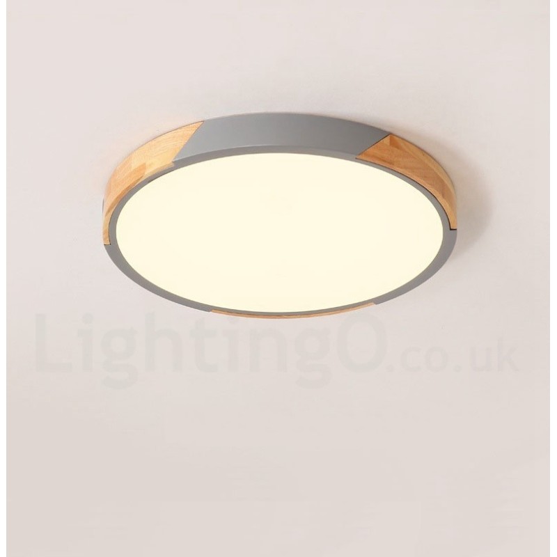 Dimmbare Macaron Multi Colours Holz Ultradünne Deckenleuchte mit Acrylschirm Deckenlampe Nordischer Stil