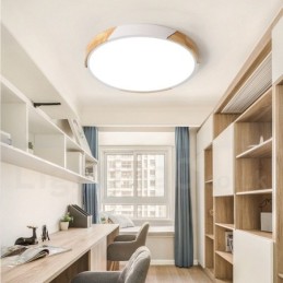 Dimmbare Macaron Multi Colours Holz Ultradünne Deckenleuchte mit Acrylschirm Deckenlampe Nordischer Stil