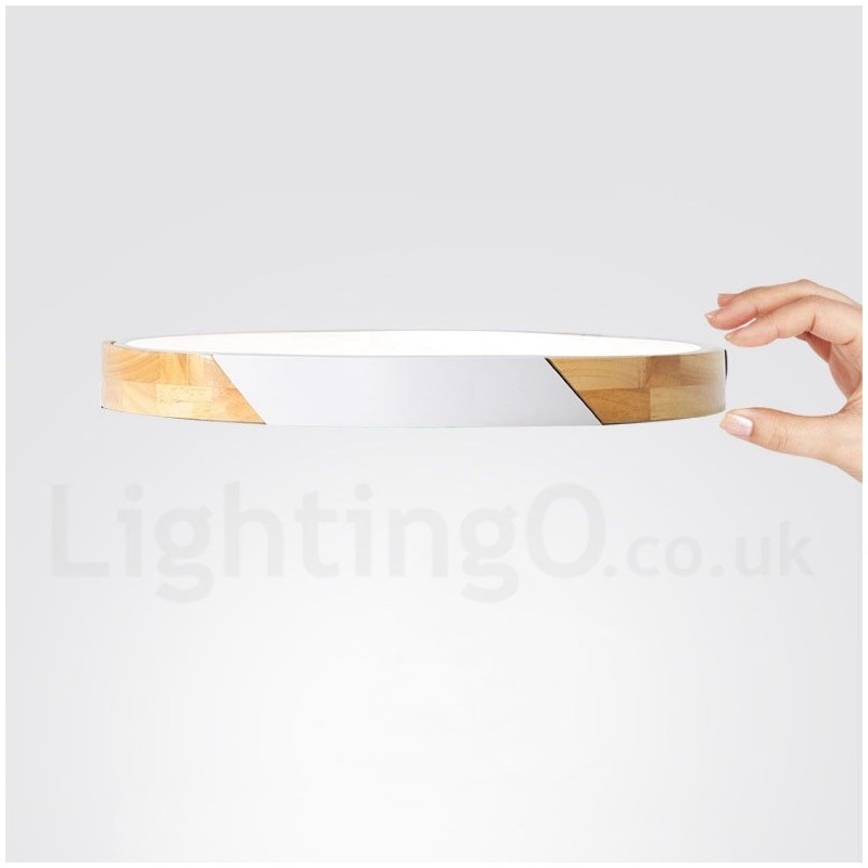 Dimmbare Macaron Multi Colours Holz Ultradünne Deckenleuchte mit Acrylschirm Deckenlampe Nordischer Stil