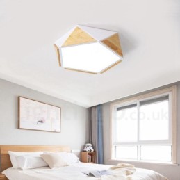 Dimmbare Macaron Multi Farben Holz Deckenleuchte mit Acrylschirm Deckenlampe Nordischer Stil