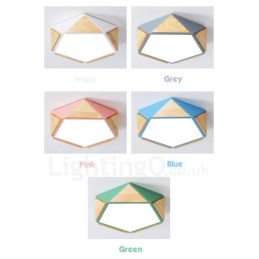 Dimmbare Macaron Multi Farben Holz Deckenleuchte mit Acrylschirm Deckenlampe Nordischer Stil