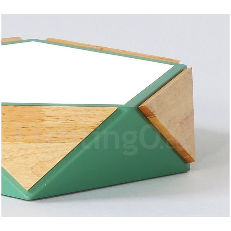 Dimmbare Macaron Multi Farben Holz Deckenleuchte mit Acrylschirm Deckenlampe Nordischer Stil