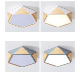 Dimmbare Macaron Multi Farben Holz Deckenleuchte mit Acrylschirm Deckenlampe Nordischer Stil