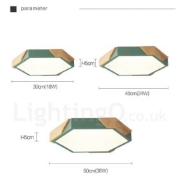 Dimmbare Macaron Ultradünne Mehrfarbige Holz-Deckenleuchte mit Acrylschirm Deckenlampe im nordischen Stil