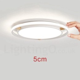 Dimmbare Macaron Ultradünne Mehrfarbige Runde Deckenleuchte aus Holz mit Acrylschirm Deckenlampe im nordischen Stil