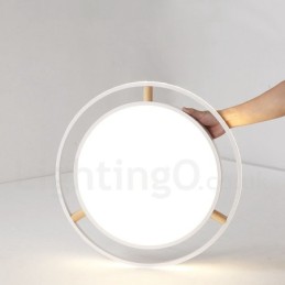 Dimmbare Macaron Ultradünne Mehrfarbige Runde Deckenleuchte aus Holz mit Acrylschirm Deckenlampe im nordischen Stil