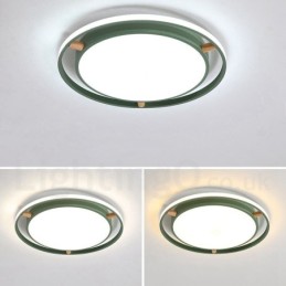 Dimmbare Macaron Ultradünne Mehrfarbige Runde Deckenleuchte aus Holz mit Acrylschirm Deckenlampe im nordischen Stil