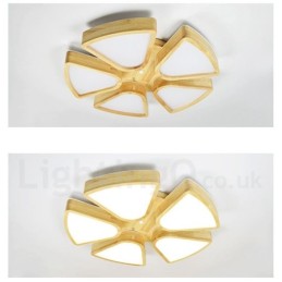 Deckenleuchte mit Blütenblatt-Design aus Holz mit Acrylschirm, Deckenlampe im nordischen Stil
