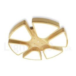 Deckenleuchte mit Blütenblatt-Design aus Holz mit Acrylschirm, Deckenlampe im nordischen Stil