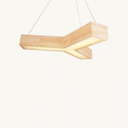Moderne dreieckige Pendelleuchte aus Holz
