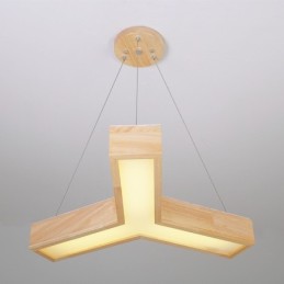 Moderne dreieckige Pendelleuchte aus Holz