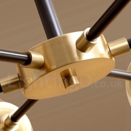 Luxuriöser rustikaler Kronleuchter im Retro-Vintage-Stil aus reinem Messing mit Glasschirmen