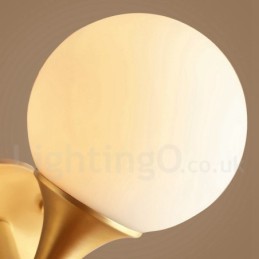 Deckenleuchte mit 4 Lichtern, reines Messing, modern, zeitgenössisch, schlicht, rustikal, Retro, Vintage, mit Glasschirmen