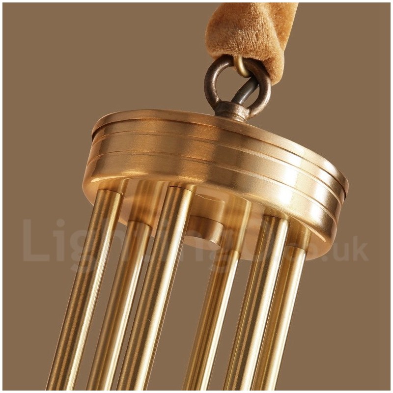 Großer luxuriöser rustikaler Retro-Vintage-Kronleuchter aus reinem Messing mit Glasschirmen