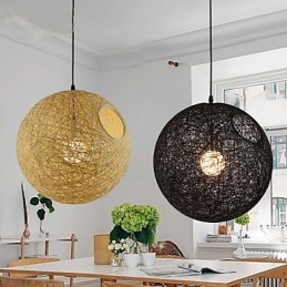 Country Simple Modern Lampe Pastoral Rattan Lampe Hanf Ball Kronleuchter