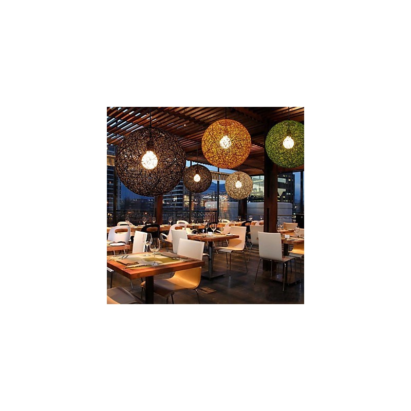 Country Simple Modern Lampe Pastoral Rattan Lampe Hanf Ball Kronleuchter