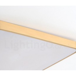 Ultradünne, quadratische, dimmbare, moderne Deckenleuchten im nordischen Stil aus Messing mit Acrylschirm, können auch als Wandleuchte verwendet werden.