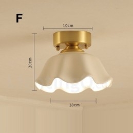 Rustikale Deckenleuchten im nordischen Stil im Lodge-Stil aus reinem Messing mit Glasschirm