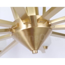 Retro Vintage Kronleuchter aus Messing mit Glasschirmen