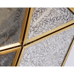 Hängeleuchte im rustikalen Lodge-Stil aus reinem Messing mit Glasschirm