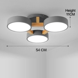 Holz-Kronleuchter, moderne zeitgenössische nordische Stil Unterputz-Deckenleuchte mit Acryl-Lampenschirm