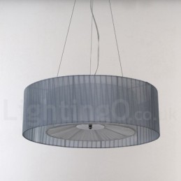 Moderne Pendelleuchte Drum mit 4 Lichtern und Stoffschirm