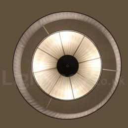 Moderne Pendelleuchte Drum mit 4 Lichtern und Stoffschirm