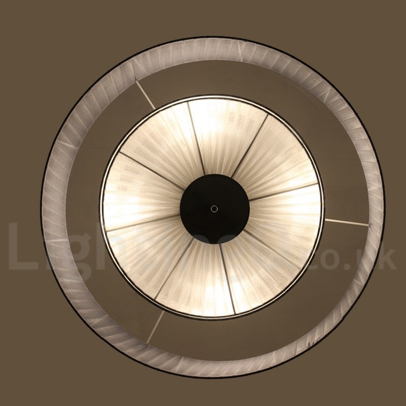 Moderne Pendelleuchte Drum mit 4 Lichtern und Stoffschirm