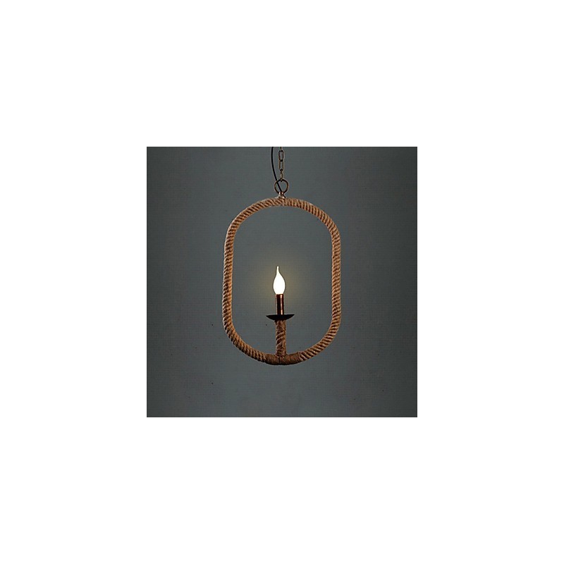 Retro 1 Lampe Hanfseil Kronleuchter Retro Landhausstil
