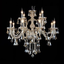 12 Lichter Retro Cognac Farbe K9 Kristall Moderner Kronleuchter