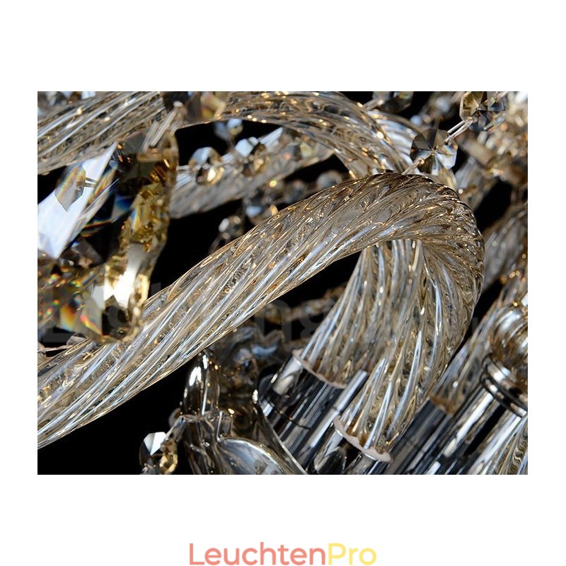 12 Lichter Retro Cognac Farbe K9 Kristall Moderner Kronleuchter